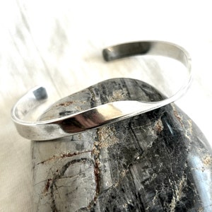 Twisted Sterling Silver Cuff Bracelet Vintage Modern Southwestern Hand Wrought Southwest Jewelry Signed T Shea