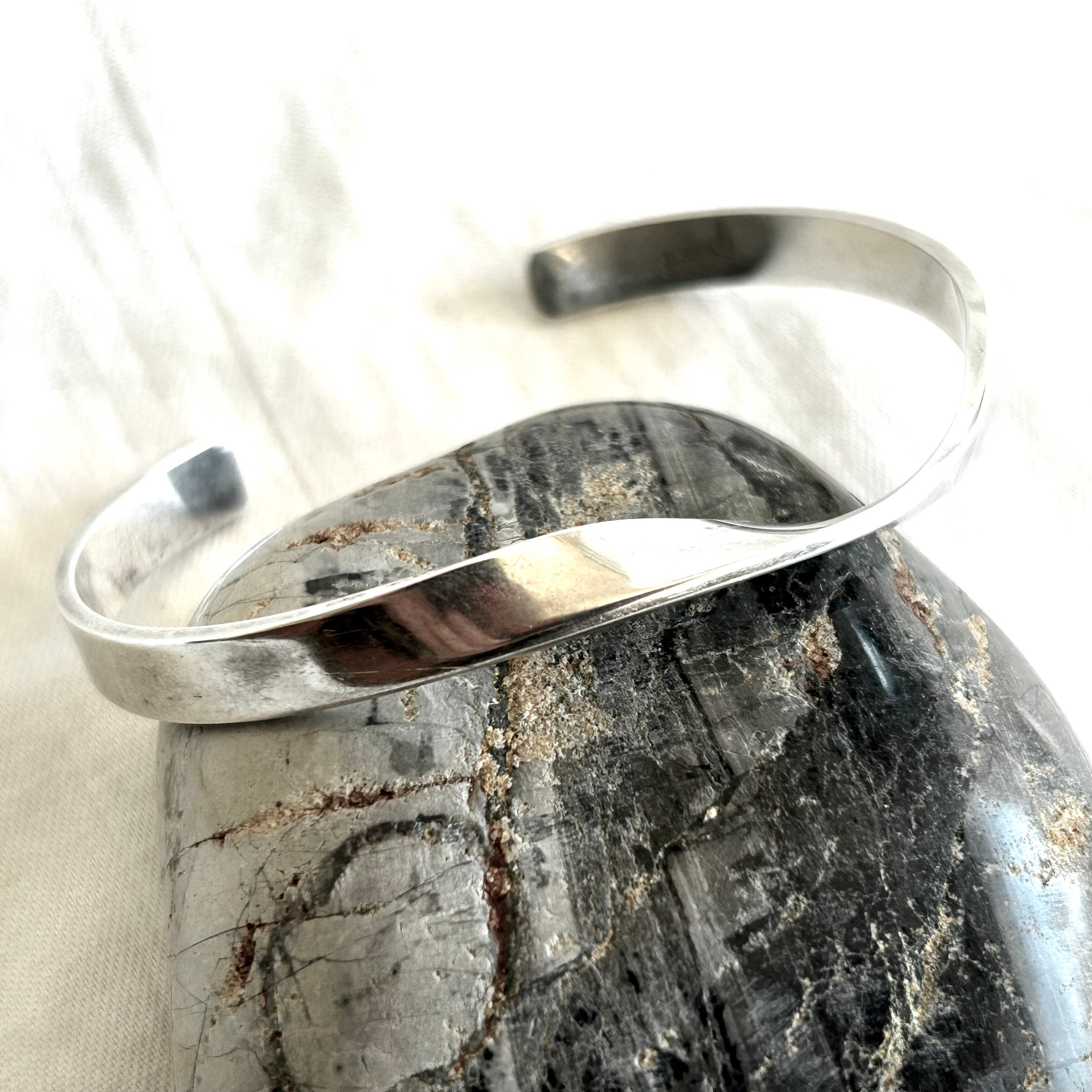 Twisted Sterling Silver Cuff Bracelet Vintage Modern Southwestern
