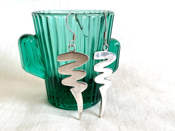 Mexican Twisted Swirl Earrings Modern Sterling Si… - image 6
