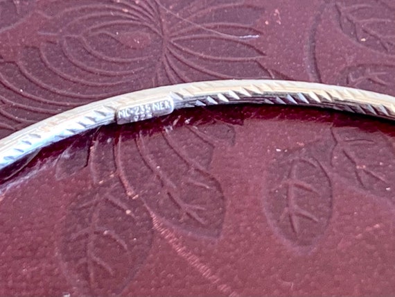 Thin Silver Bangle Bracelet Size Medium Vintage M… - image 3