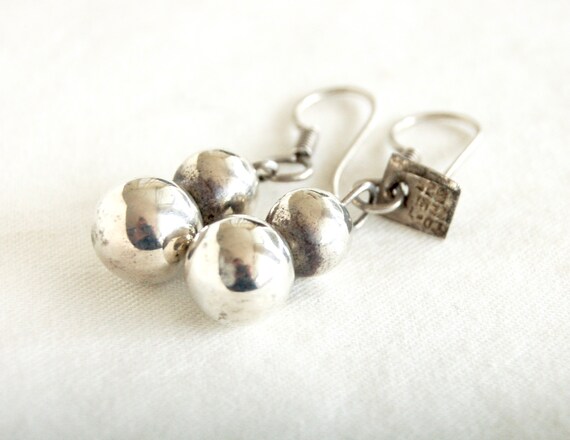 Mexican Ball Bead Earrings Sterling Silver Orb Cy… - image 6