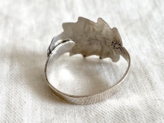 Mexican Leaf Ring Vintage Adjustable Sterling Sil… - image 5