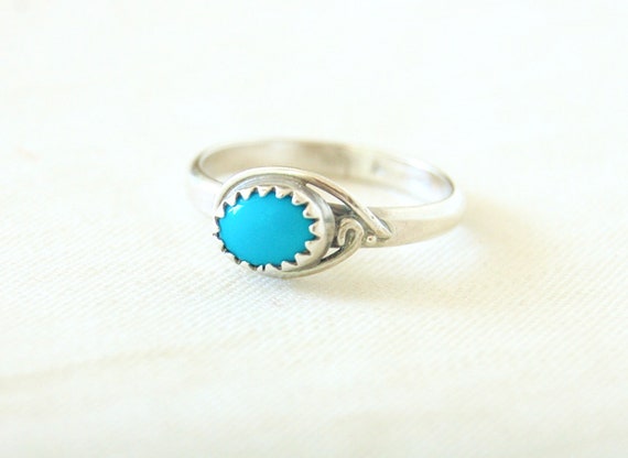 Turquoise Ring Size 6 .25 Vintage Southwestern Tr… - image 2