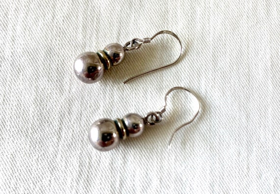 Mexican Ball Bead Earrings Sterling Silver Orb Dr… - image 2