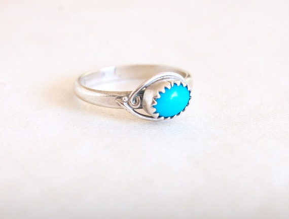 Turquoise Ring Size 6 .25 Vintage Southwestern Tr… - image 5