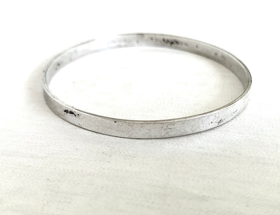 Thin Bangle Bracelet Plain Sterling Silver Simple… - image 4