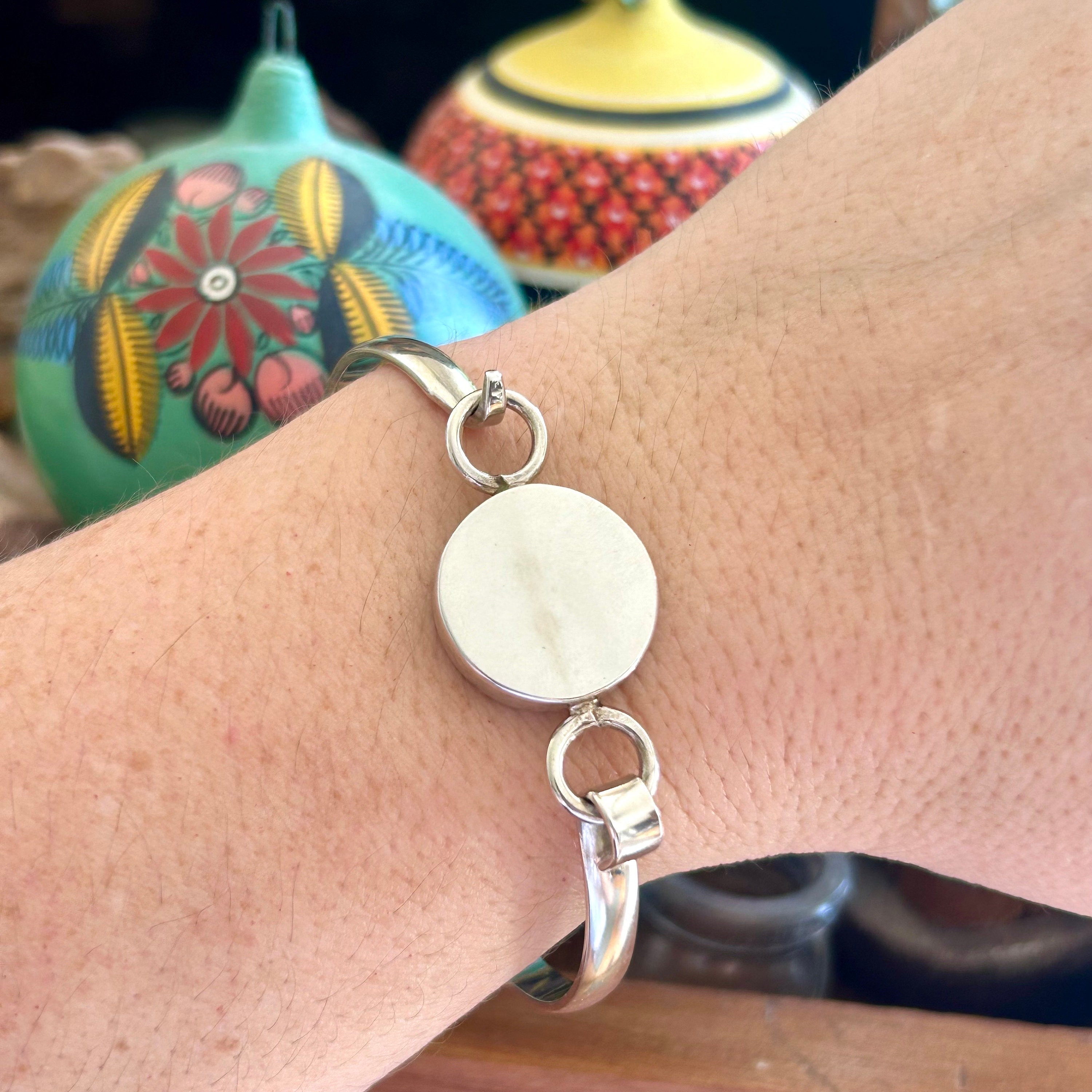 Engraveable Sterling Silver Bracelet - Size 7 1/4 Vintage Mexican