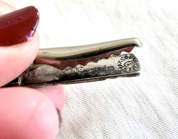 Mexican Tie Clip Vintage Sterling Silver Mens Sui… - image 3