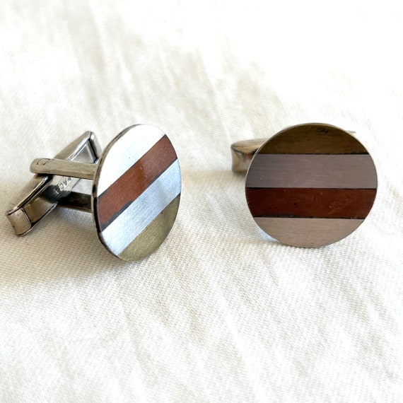Boutons De Manchette Sterling Silver Ruth Roach - Moderniste Années 1950, Signés