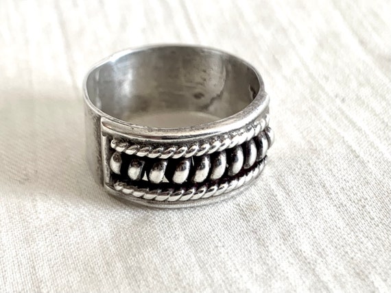 Braided Sterling Silver Ring Band Wide Modernist … - image 6