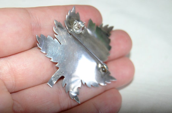 Maple Leaf Brooch Vintage Sterling Silver Fall Au… - image 4