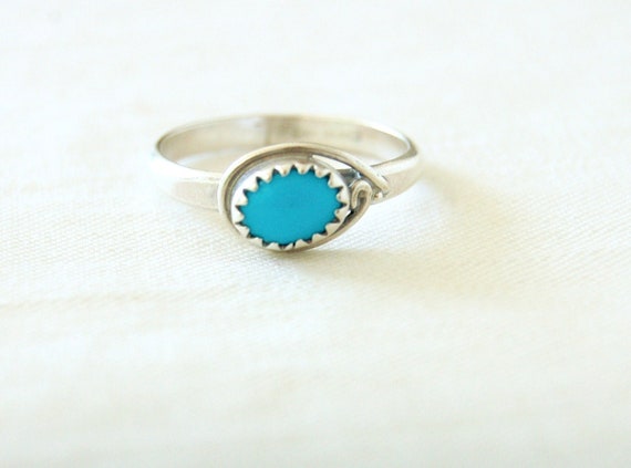 Turquoise Ring Size 6 .25 Vintage Southwestern Tr… - image 1