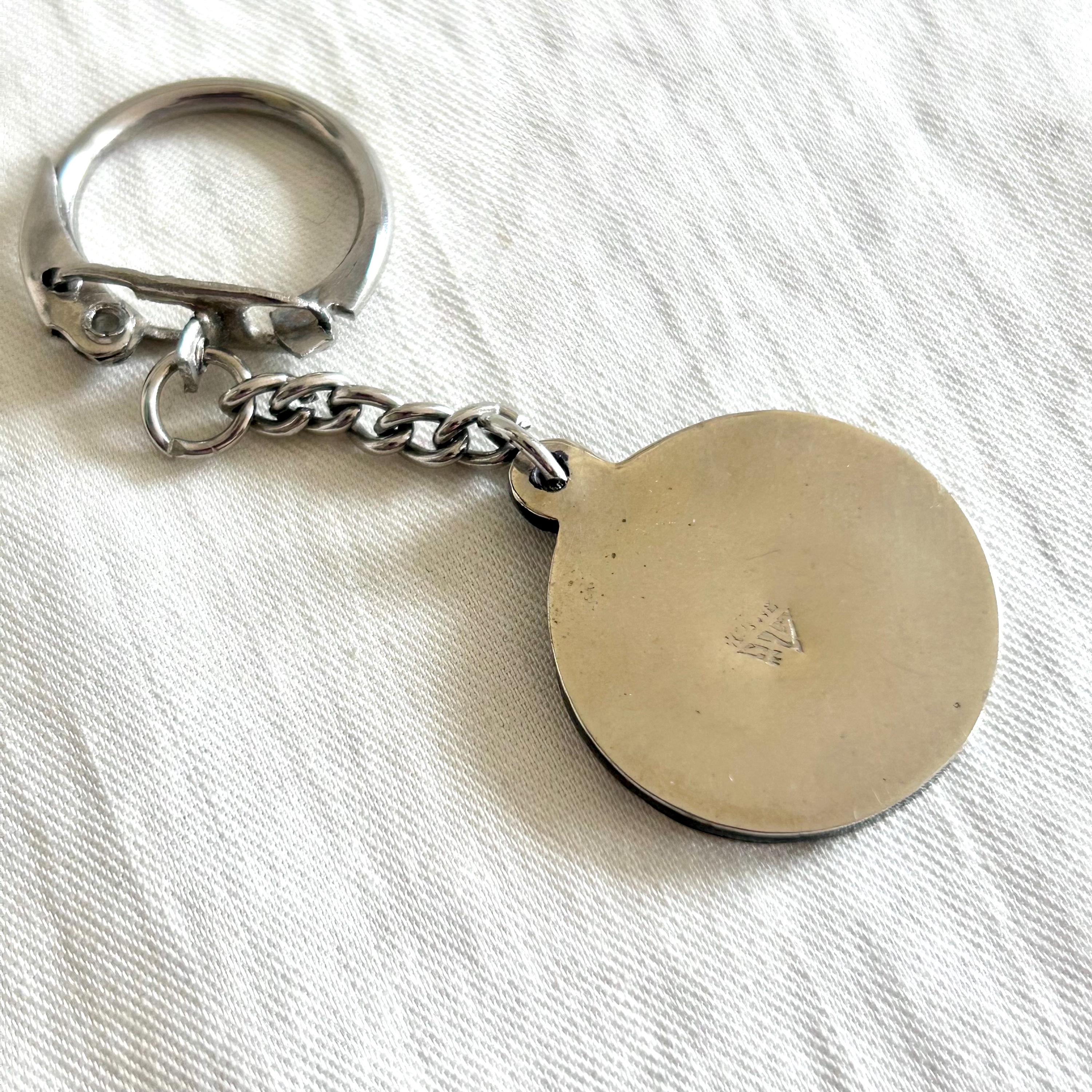 Porte-clés Mexique Vintage Argent 925 – Motif Aztèque Soleil Calendrier (TR3664)