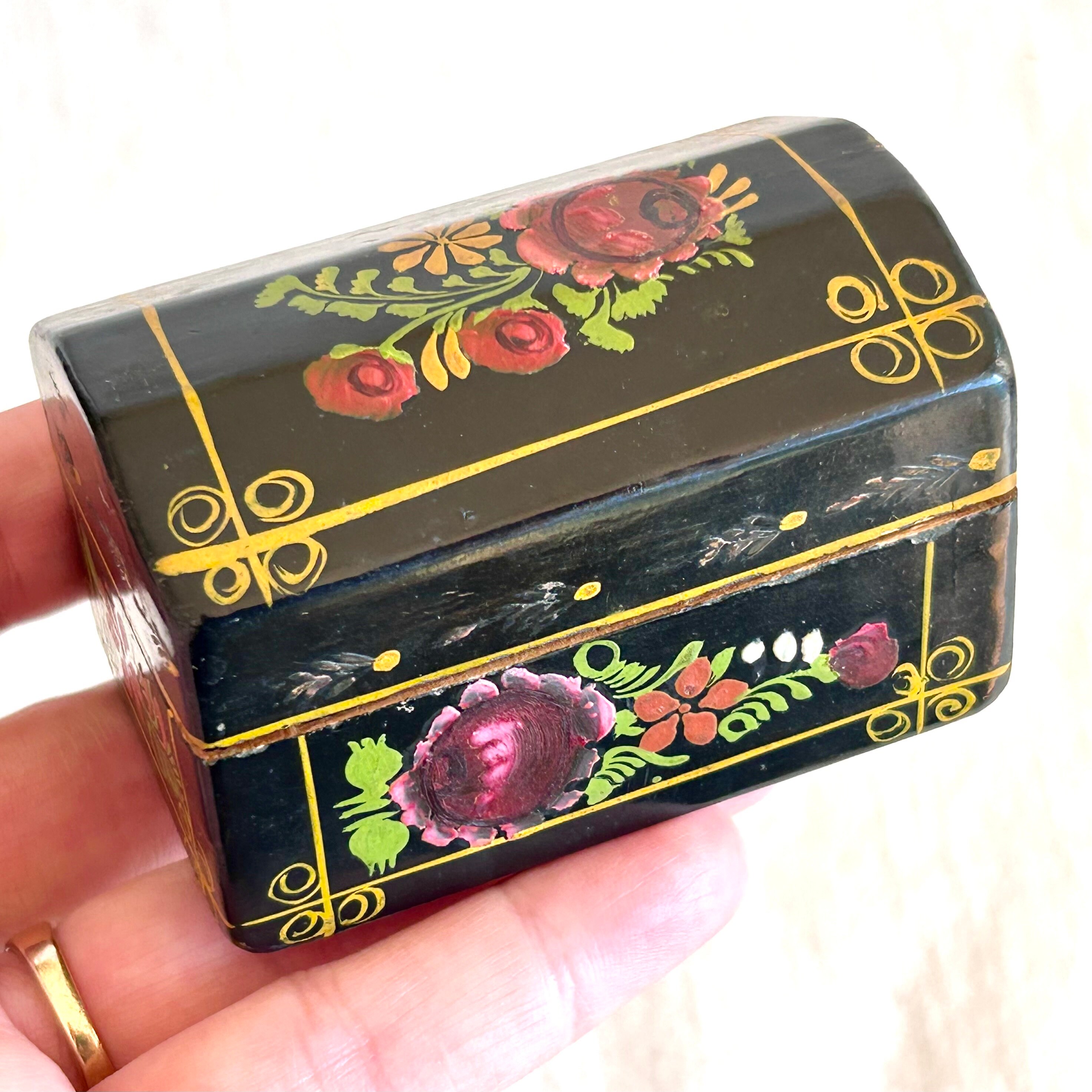 Vintage Hand Painted Mexican Jewelry Box: Floral Wood Chest - Etsy