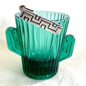 Mexicain Tie Clip vintage Sterling Silver Hommes Costume Aztèque Mayan Design Vieux Mexique Mid Century Style