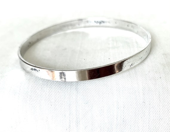 Thin Bangle Bracelet Plain Sterling Silver Simple… - image 6