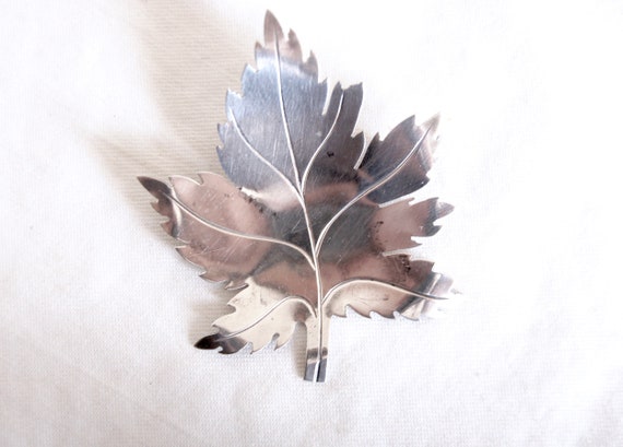 Maple Leaf Brooch Vintage Sterling Silver Fall Au… - image 5