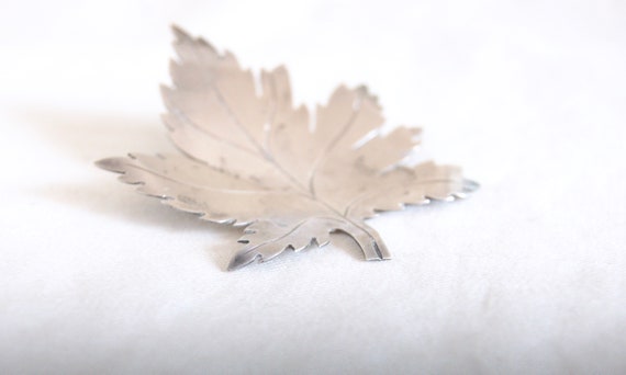 Maple Leaf Brooch Vintage Sterling Silver Fall Au… - image 2