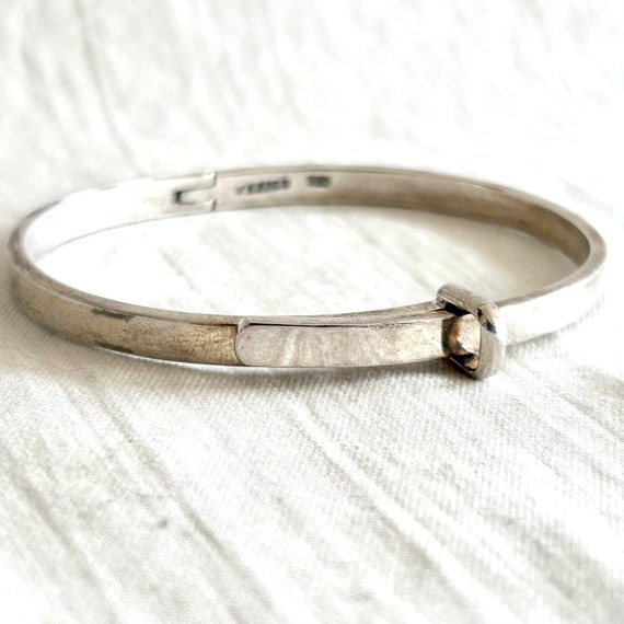 Mexican Belt Bracelet Vintage Thin Sterling Silve… - image 9