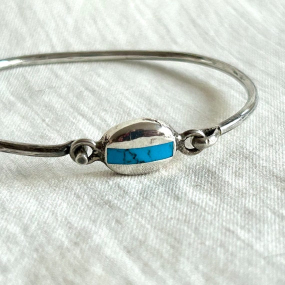 Vintage Mexican Bracelet Sterling Silver Turquoise