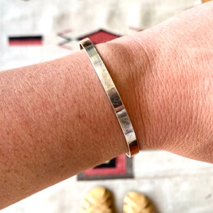 Thin Bangle Bracelet Plain Sterling Silver Simple Jewelry Size 7 .75 Vintage Stacking Wrist