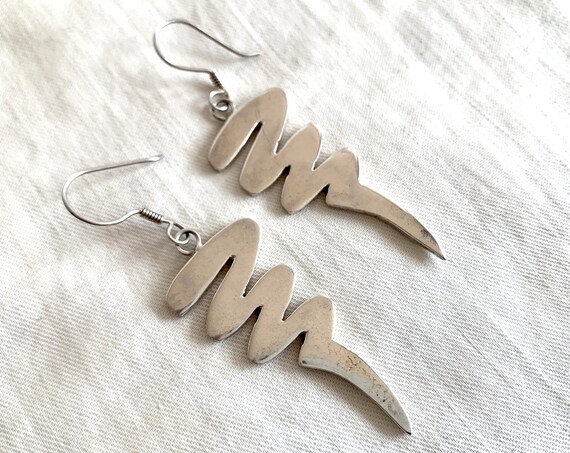 Mexican Twisted Swirl Earrings Modern Sterling Si… - image 2