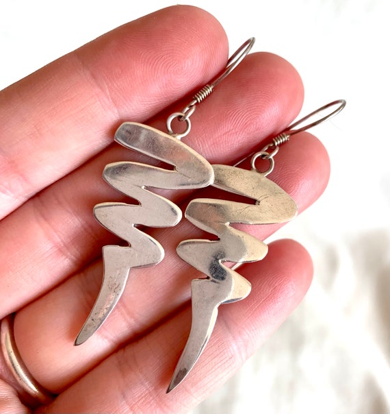 Mexican Twisted Swirl Earrings Modern Sterling Si… - image 5