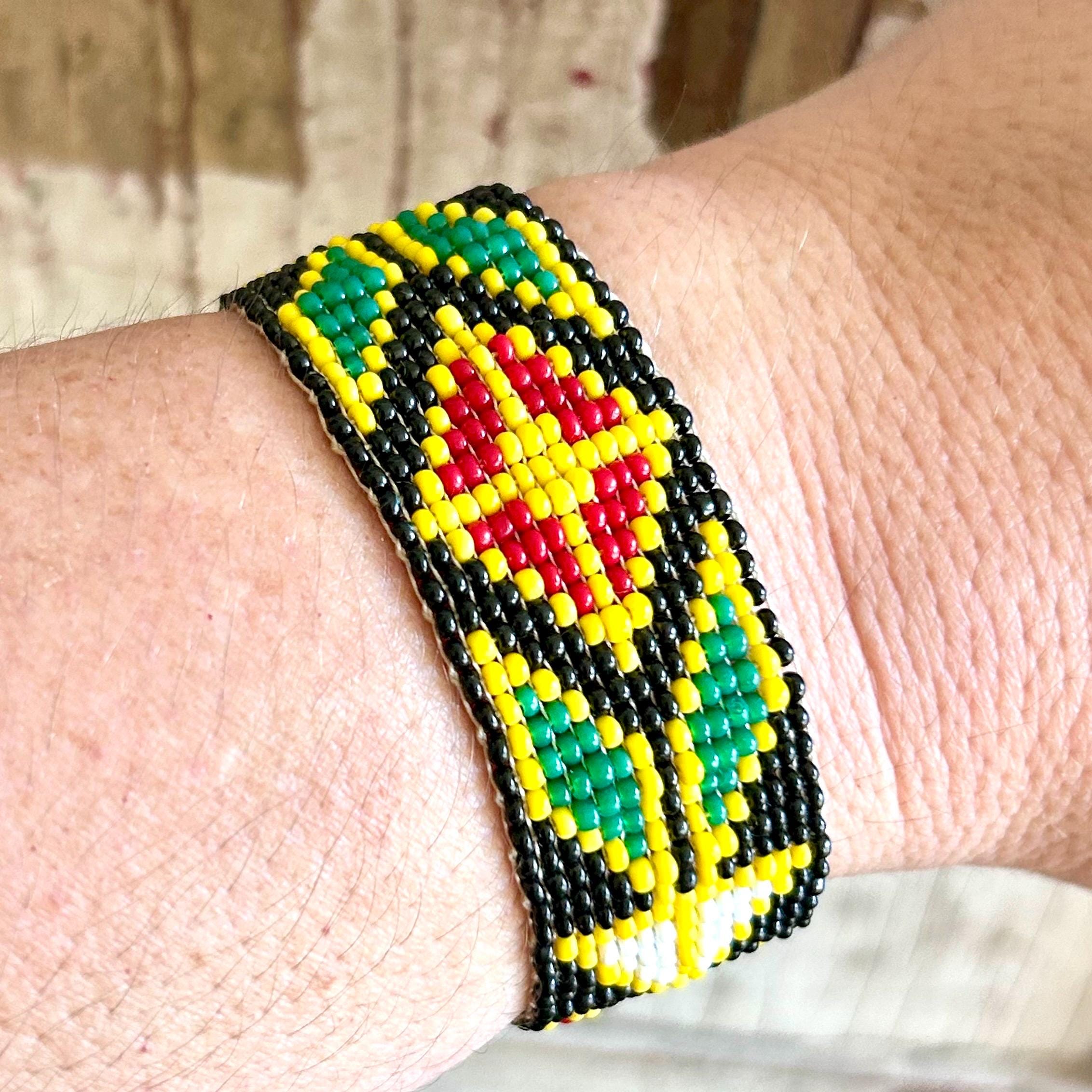 Vintage Seed Bead Bracelet Native American Handmade  display picture 2