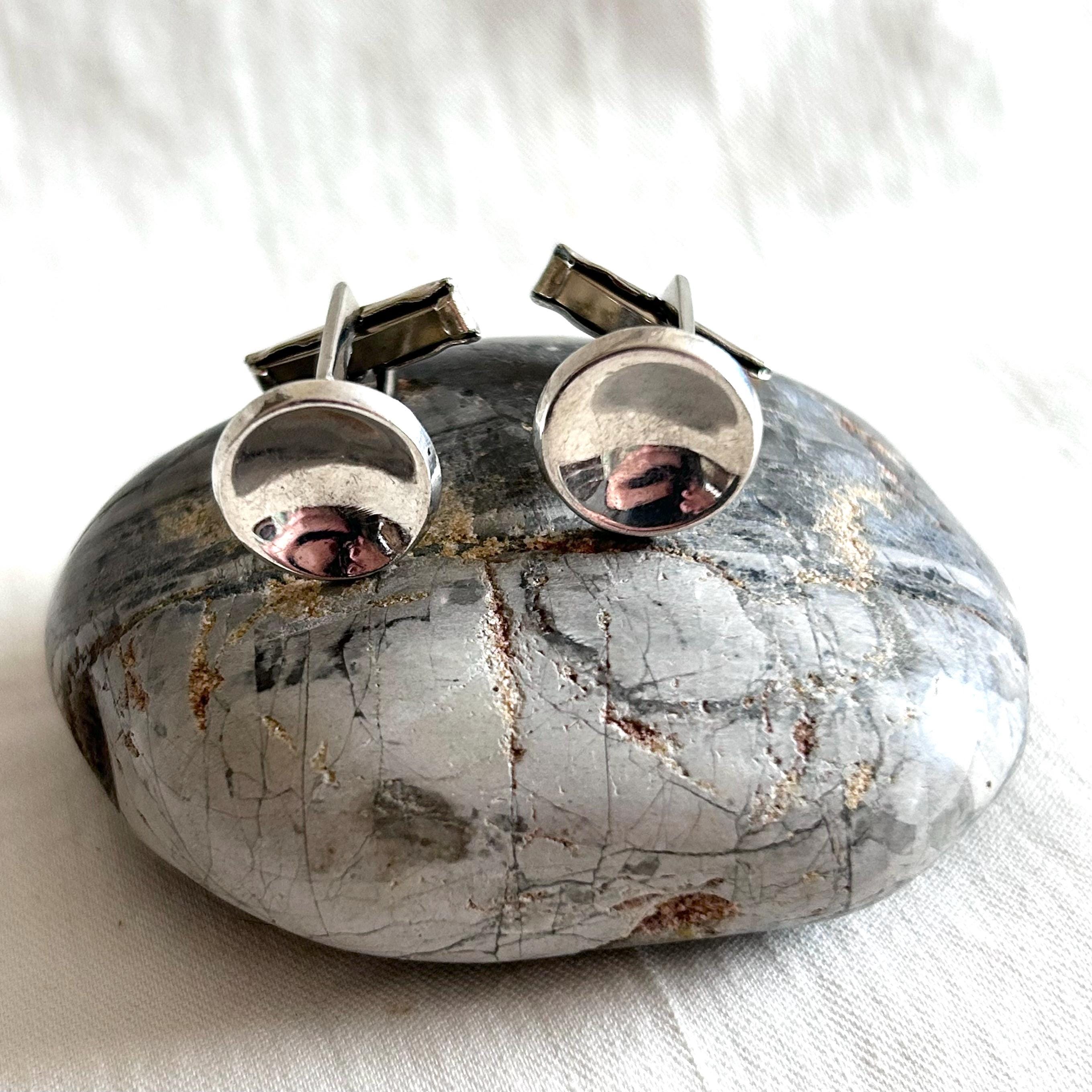 Taxco Mexico Sterling Silver Cufflinks: Vintage Modernist Mexican