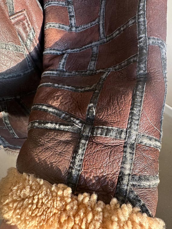Vintage Patchwork Shearling Jacket | Genuine Lamb… - image 10