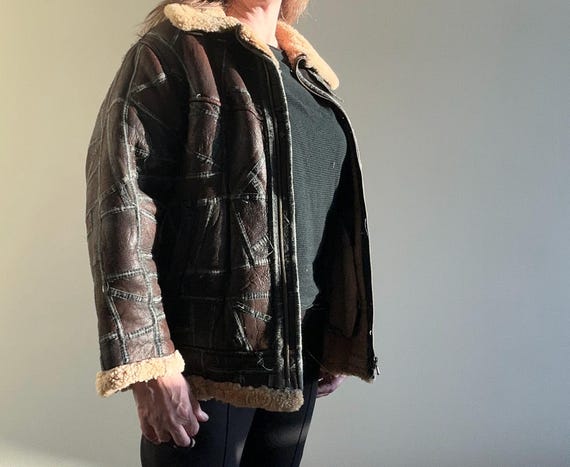 Vintage Patchwork Shearling Jacket | Genuine Lamb… - image 3