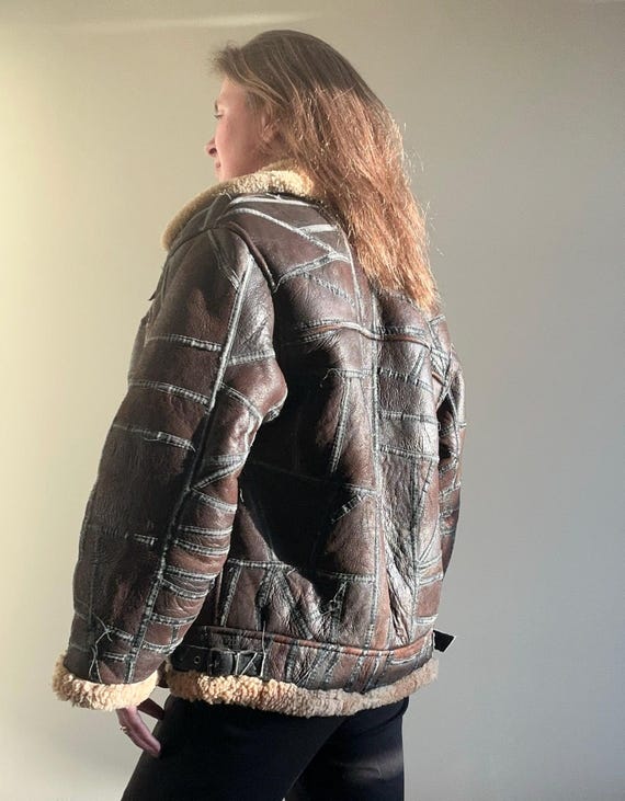 Vintage Patchwork Shearling Jacket | Genuine Lamb… - image 4
