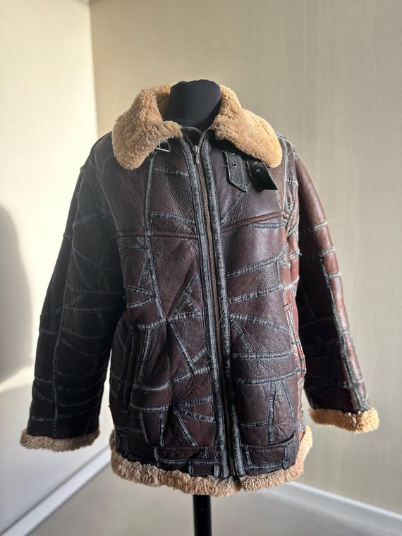 Vintage Patchwork Shearling Jacket | Genuine Lamb… - image 5