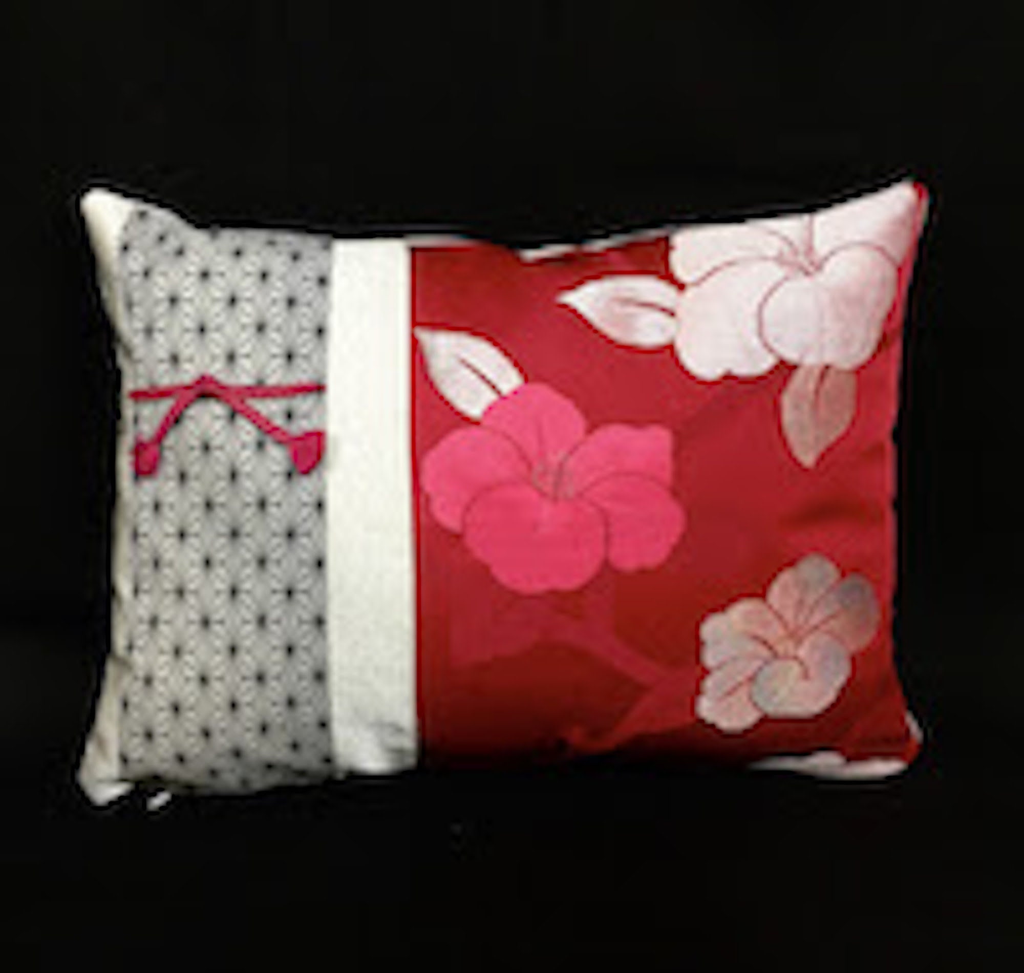 Kimono Print with Ombre Long Lumbar Pillow by Mieko Mintz (Cotton Pillow)