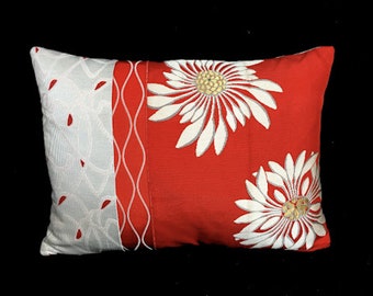 Decorative Pillow of Vintage Kimono Fabric