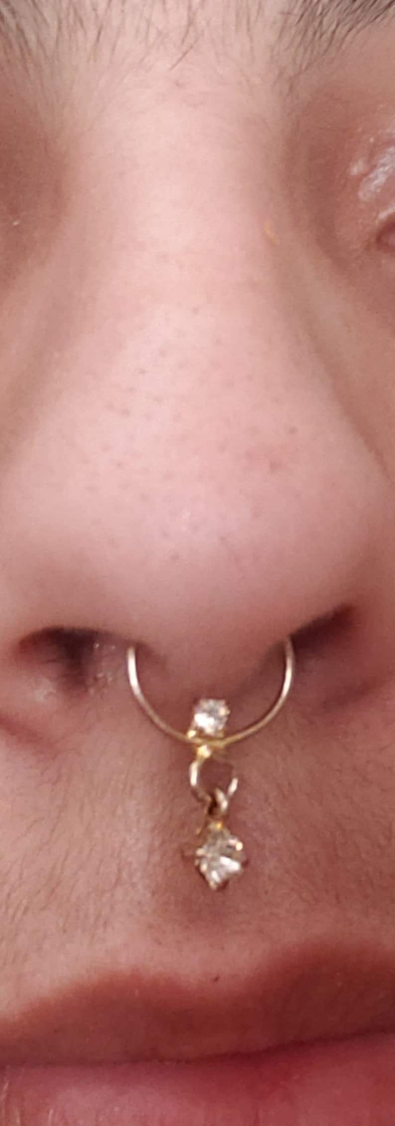 10ct Gold Septum Ring No Piercing Needed Jewelry Nose Rings Studs Valresa Com