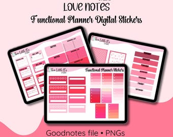 Functional Digital Planner Stickers | GoodNotes Planner Stickers | iPad Planner Stickers | Daily Weekly Planner Stickers | PNG + GoodNotes