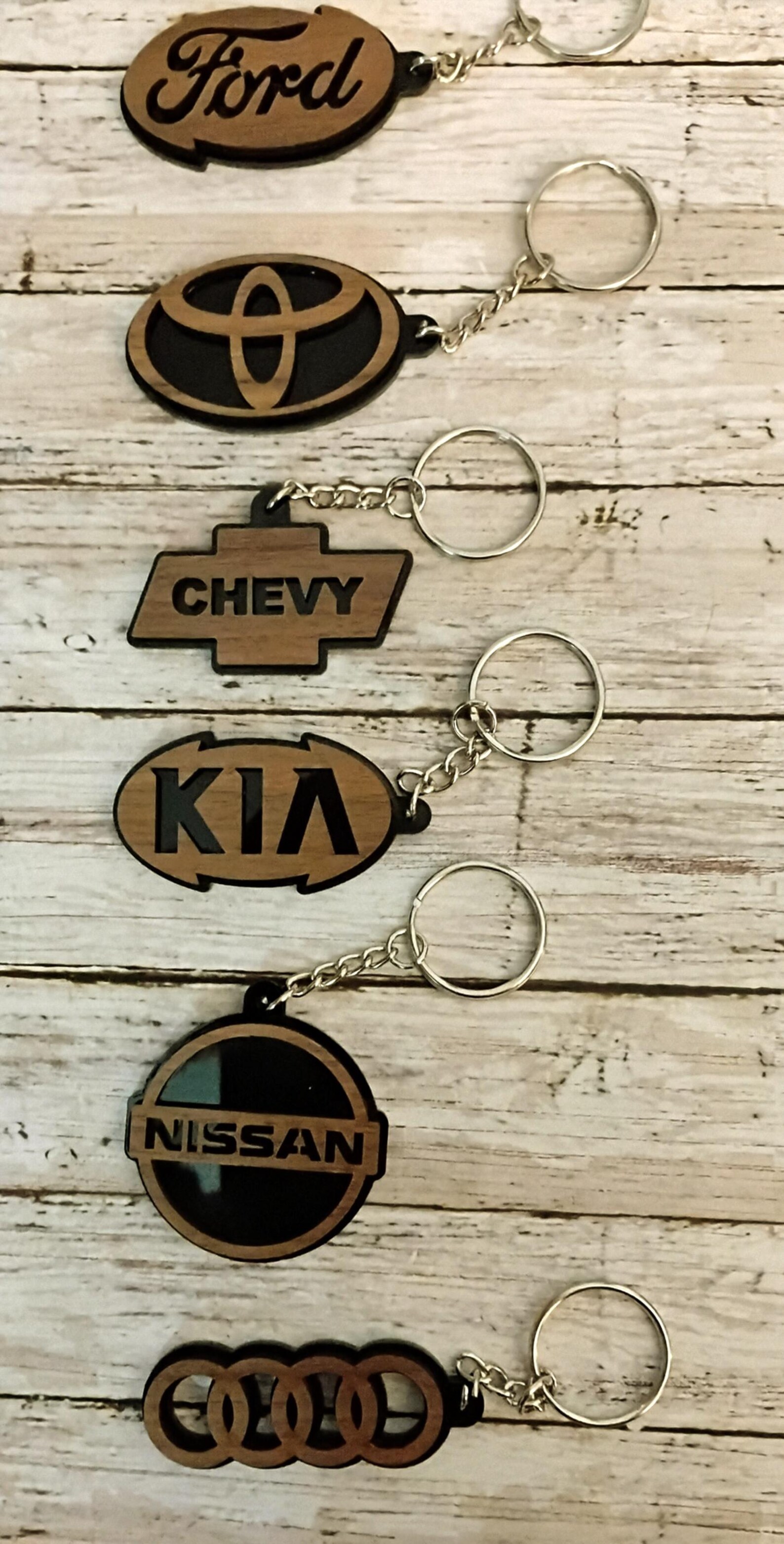 Car Logo Key Chains - (choose From Mahogany, Maple, Cherry or Walnut ...