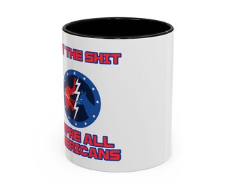 Tazza con logo "We're All Americans" / Tazza da caffè decorativa da 11 oz e 15 oz