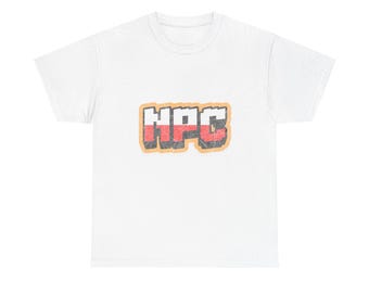 Maglietta con logo NPC Retro Block / Grafica da gaming a righe vintage
