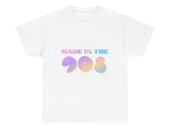 T-shirt Made in the 90s / Maglietta grafica retrò dai colori pastello