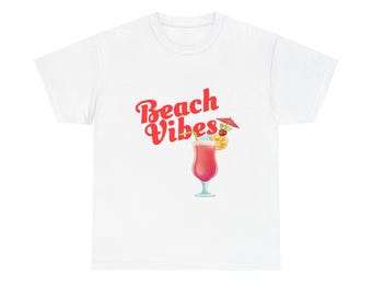 T-shirt unisex con scritta "Beach Vibes" / T-shirt grafica minimalista