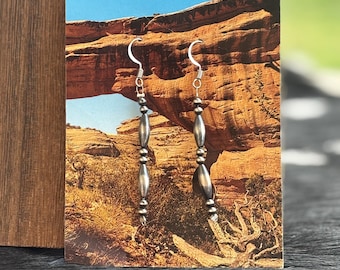 Torpedo Desert Pearl Sterling Silver Drop Earrings