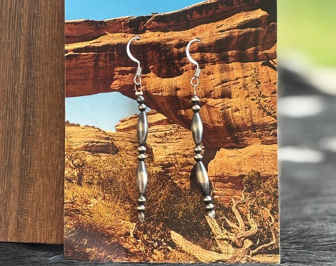Torpedo Desert Pearl Sterling Silver Drop Earrings