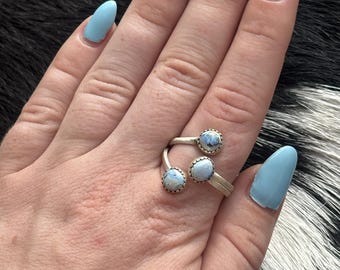 Adjustable Sterling Silver Rings – Spiny Oyster & Golden Hills Turquoise