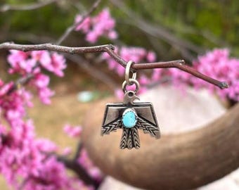 Handcrafted Sterling Silver & Turquoise Thunderbird Pendant