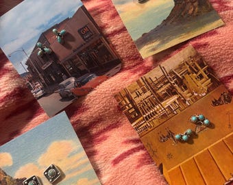 Kingman turquoise studs