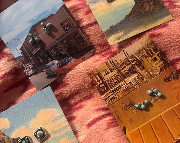 Kingman turquoise studs