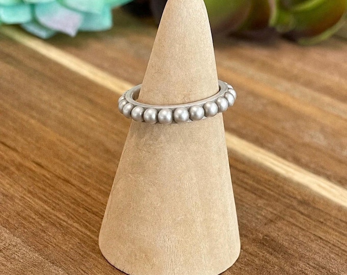 Handmade 3MM Brushed Sterling Silver Adjustable Ring
