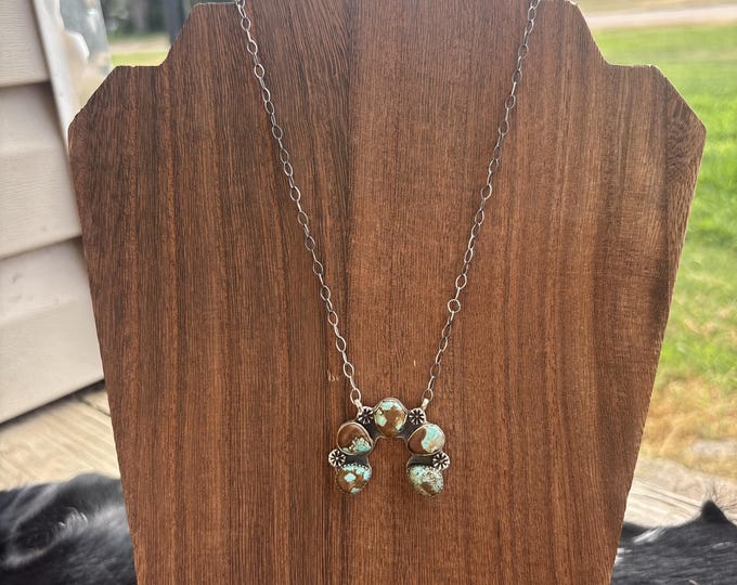 White Water & Number 8 Turquoise Naja Sterling Silver Necklaces